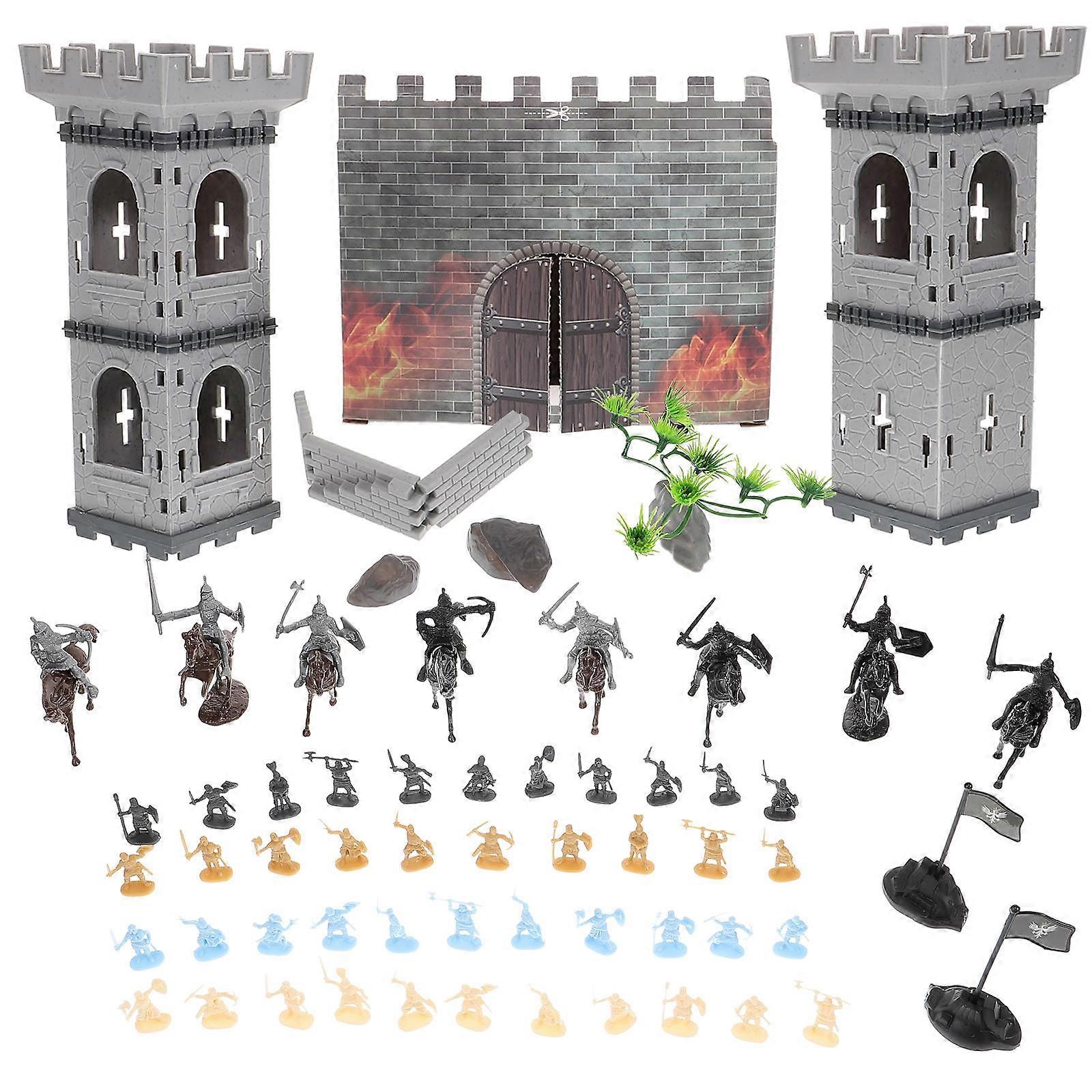 Knights Castle Playset Miniature Figures For Educational Toy Use In Assorted Color Featuring Plastic 1 Set
