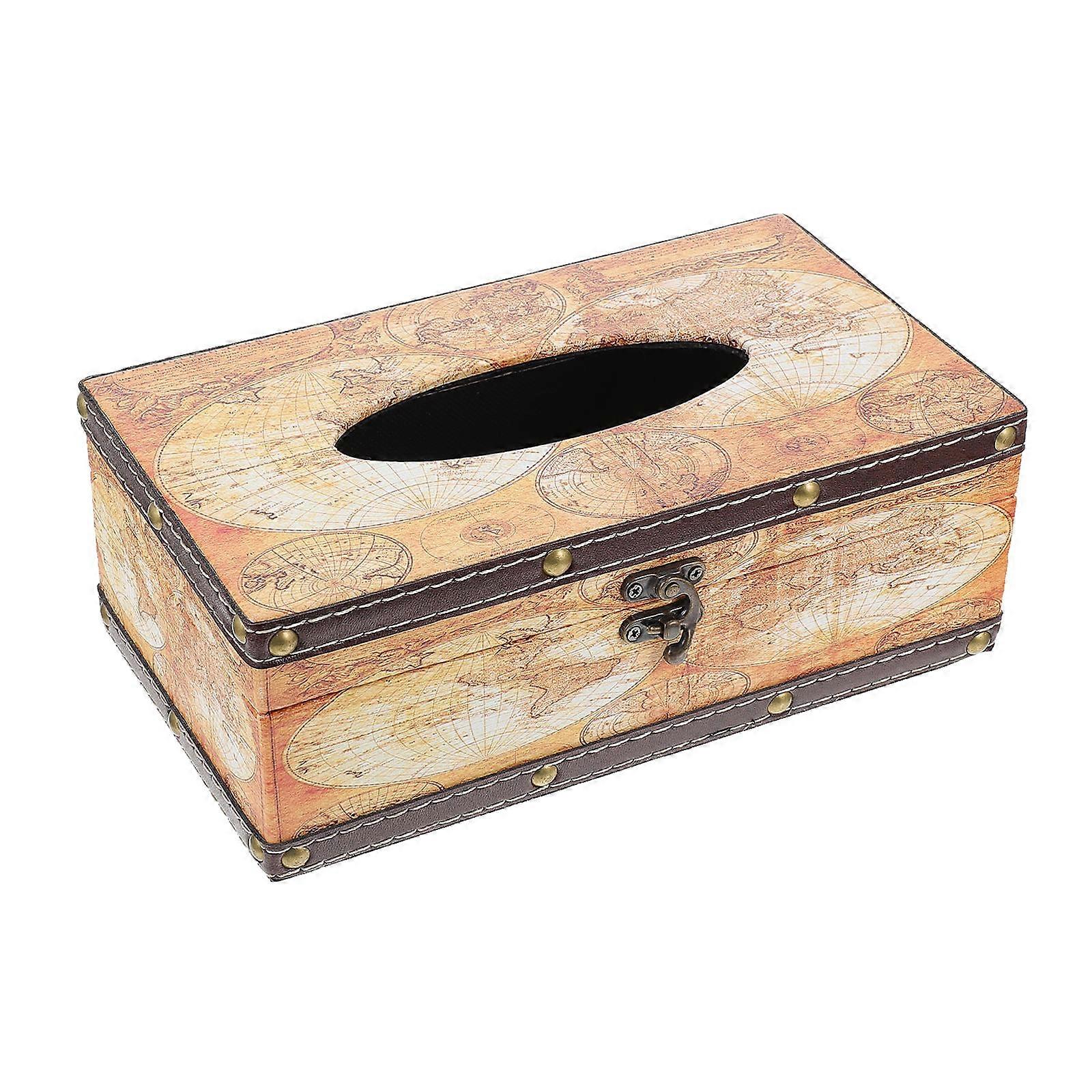 Elegant Retro Tissue Box Holder 2pcs Smooth Finish Home Decor Container