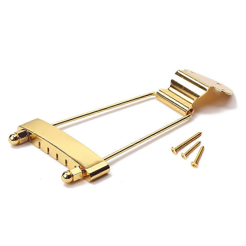 Golden Finish Guitar Tailpiece Bridge 6 String Jazz Guitar Replacement Easy Installation Screws Included Durable Upgrade for Old Tailpieces