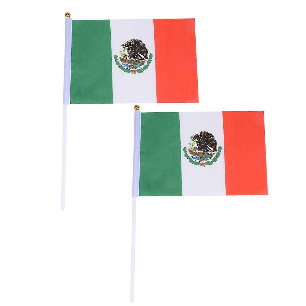 Rectangle Mexico Flag Banners For Cheering At Events And Celebrations 21X14CM 50Pcs