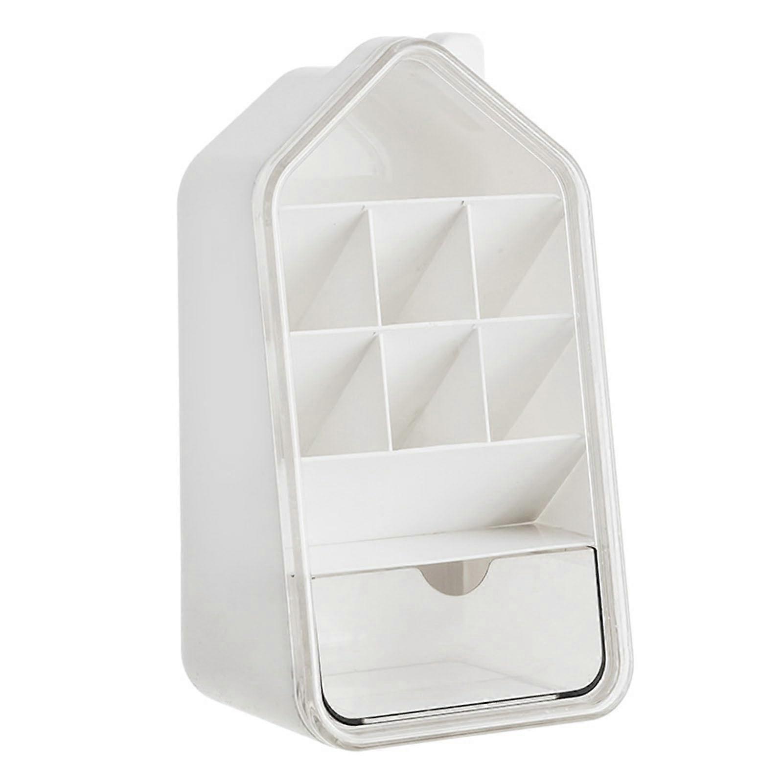 45 Degree Angled Pen Holder With Drawer, Desk Pencil Organiser, 7 Compartments, Organizer Box Large