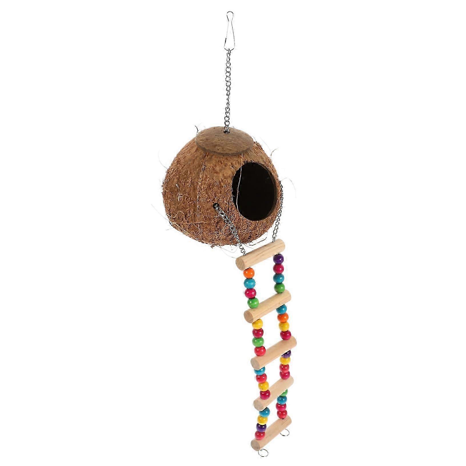 2025 Hanging Coconut Reptile House Decorative Hideout Made from Natural Coconut Shell for and Small Pets and Sleeping Nest for Terrariums