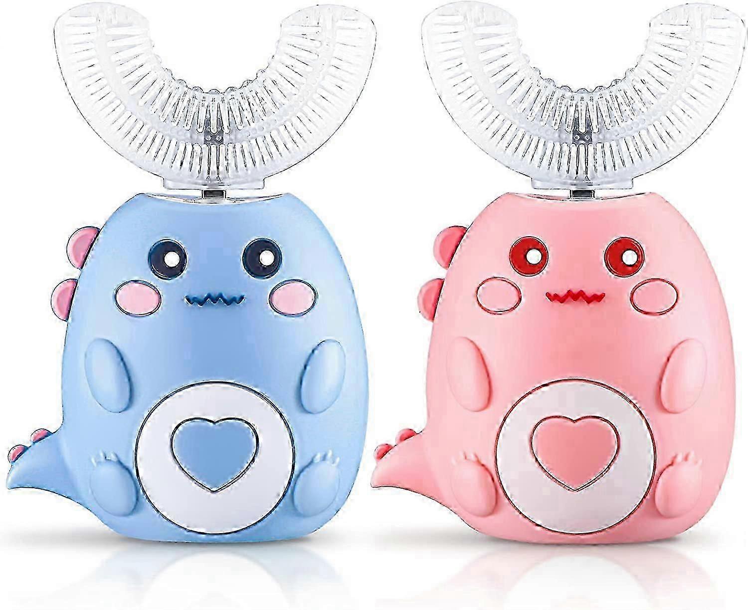 Enfants en forme de U brosse à dents Brosse à dents à bouche entière Brosse à dents en silicone à ultrasons 360 degrés Brosse à dents étanche automatique