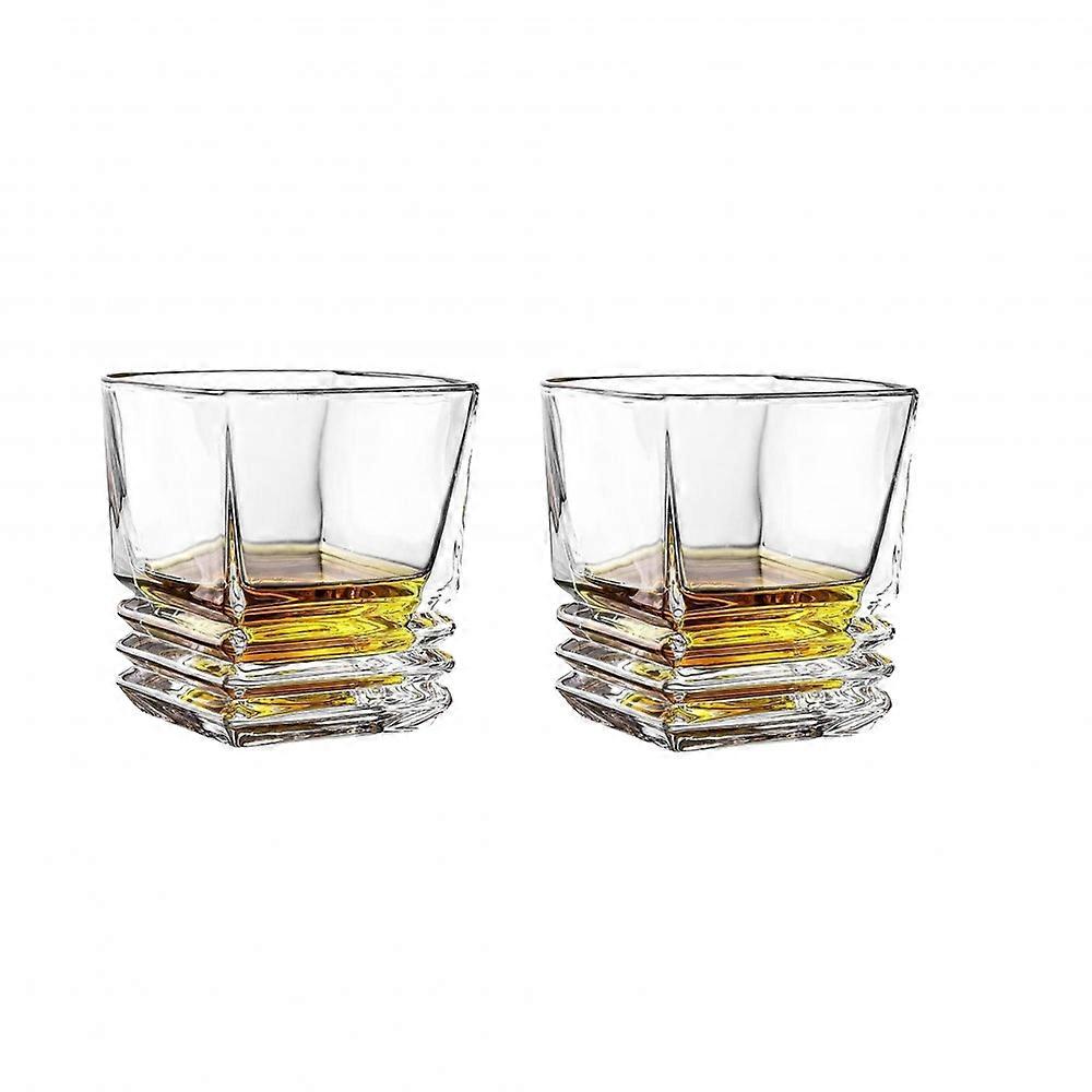Zmleve Whiskey Glasses for Men, 9 Oz Crystal Bourbon Glass , Old Fashioned Rocks Barware for Scotch Cognac Vodka Cocktail Rum, Whisky Gifts Set for Fa