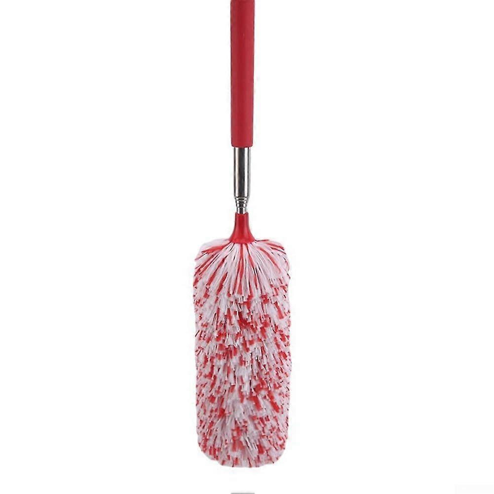 High Performance Extendable Duster Brush Red, Adjustable Length, Microfiber Cleaning Head for Dusting High Ceilings and Furniture