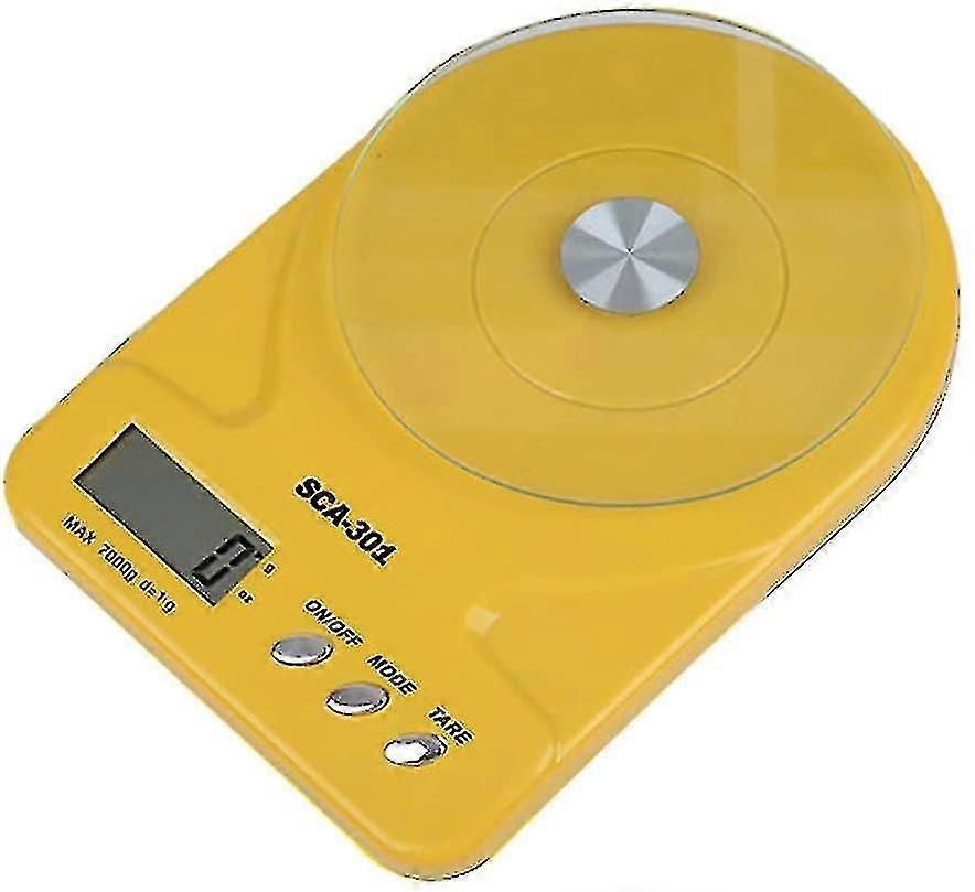 Digital Kitchen Scale, Pocket Scale, Food Scale - Professional Electronic Scale With Illuminated Lcd Display, 7kg/1g Capacity (color : Yellow, Size :