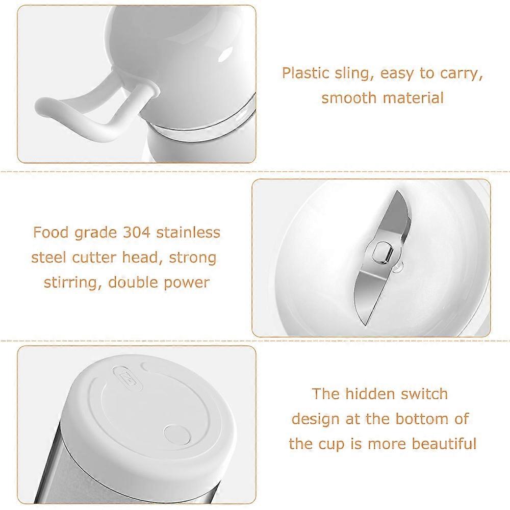 Portable USB Rechargeable Mini Juicer 300ml, 40W, Transparent