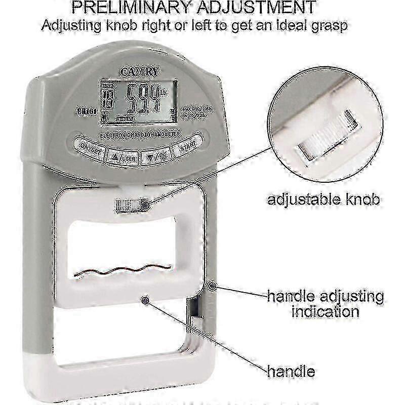 Digital Hand Grip Strength Dynamometer with Auto Record for Toyota Camry, 200Lbs/90Kg Capacity, Gray