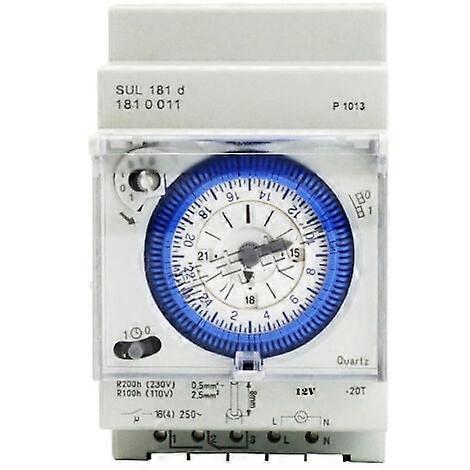 – Analoger Timer mit Synchronmotor und Tagesprogramm, Timer, 12VAC/DC