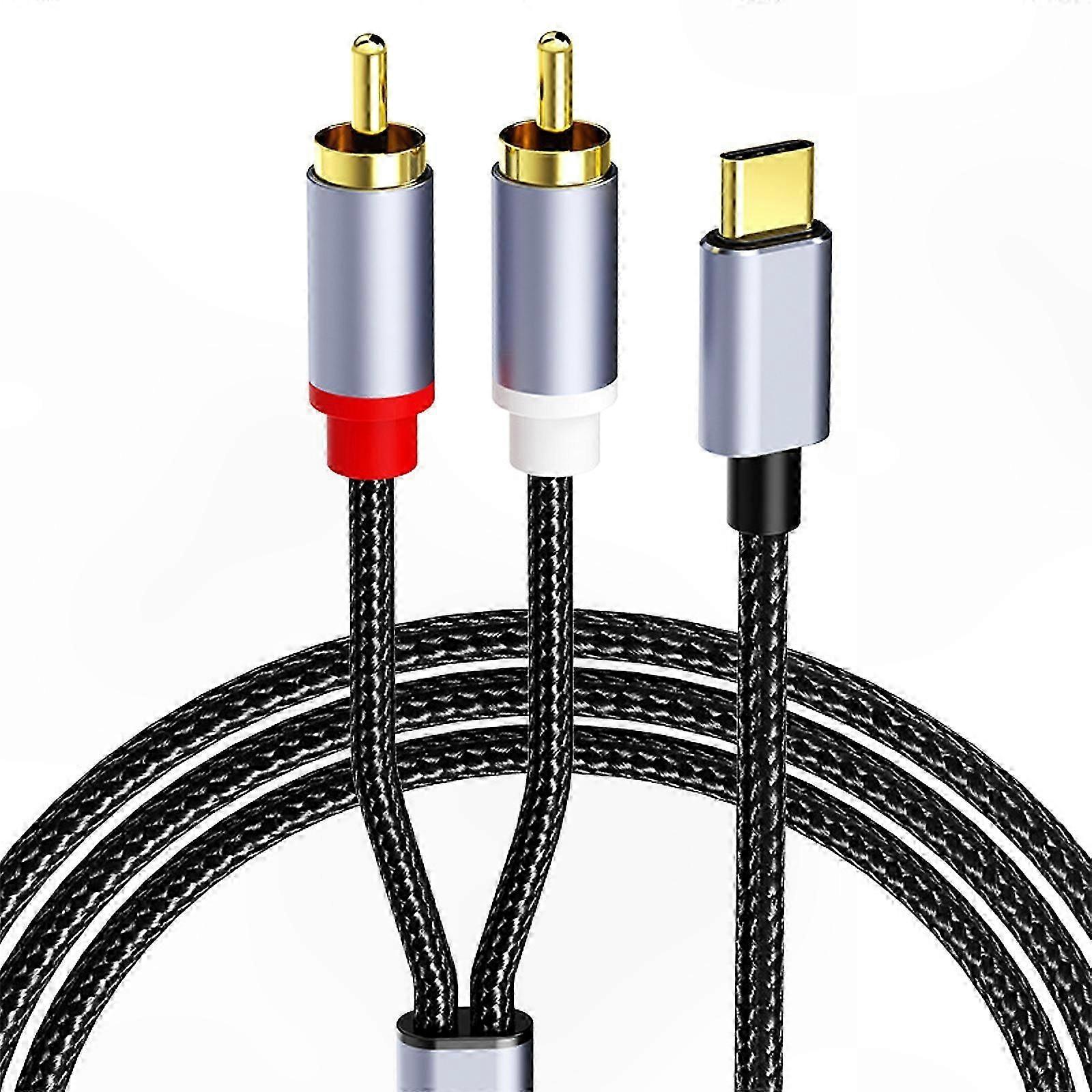 Gold-Plated Type C to 2RCA o Cable for Enhanced Sound Quality with Amplifiers and Devices