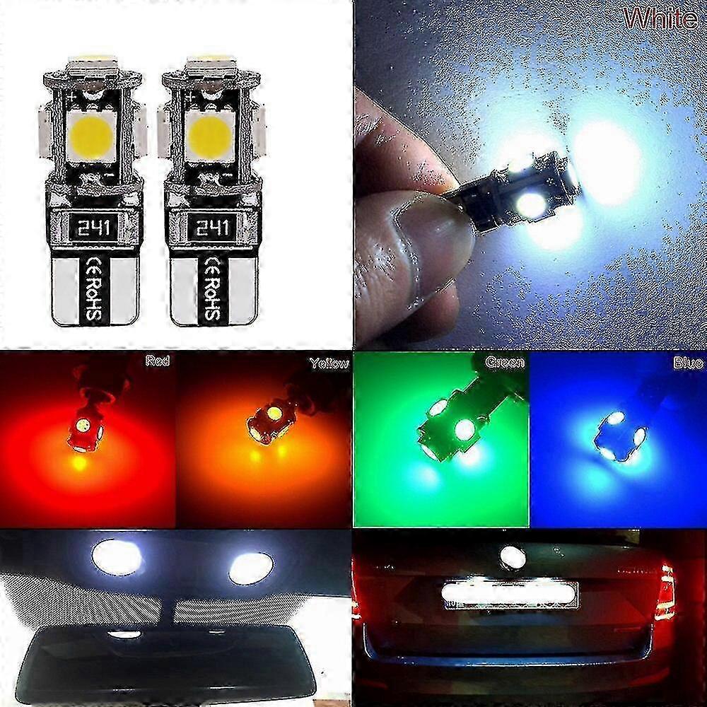 20x T10 5050 5smd Red Yellow Car Led Wide Door Reading Par Bulb Can...