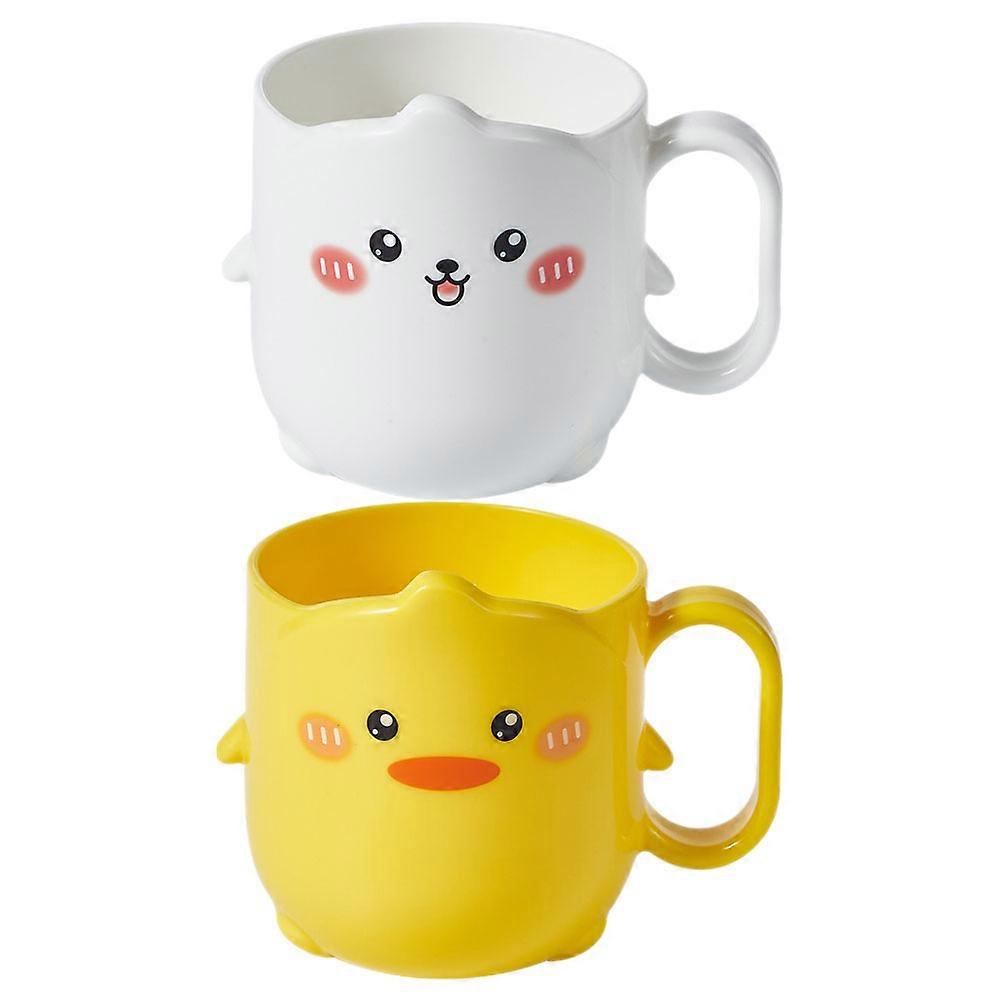 Mouthwash Toothbrush Cups For Children 9X8.5X6Cm Cartoon Shape 2Pcs