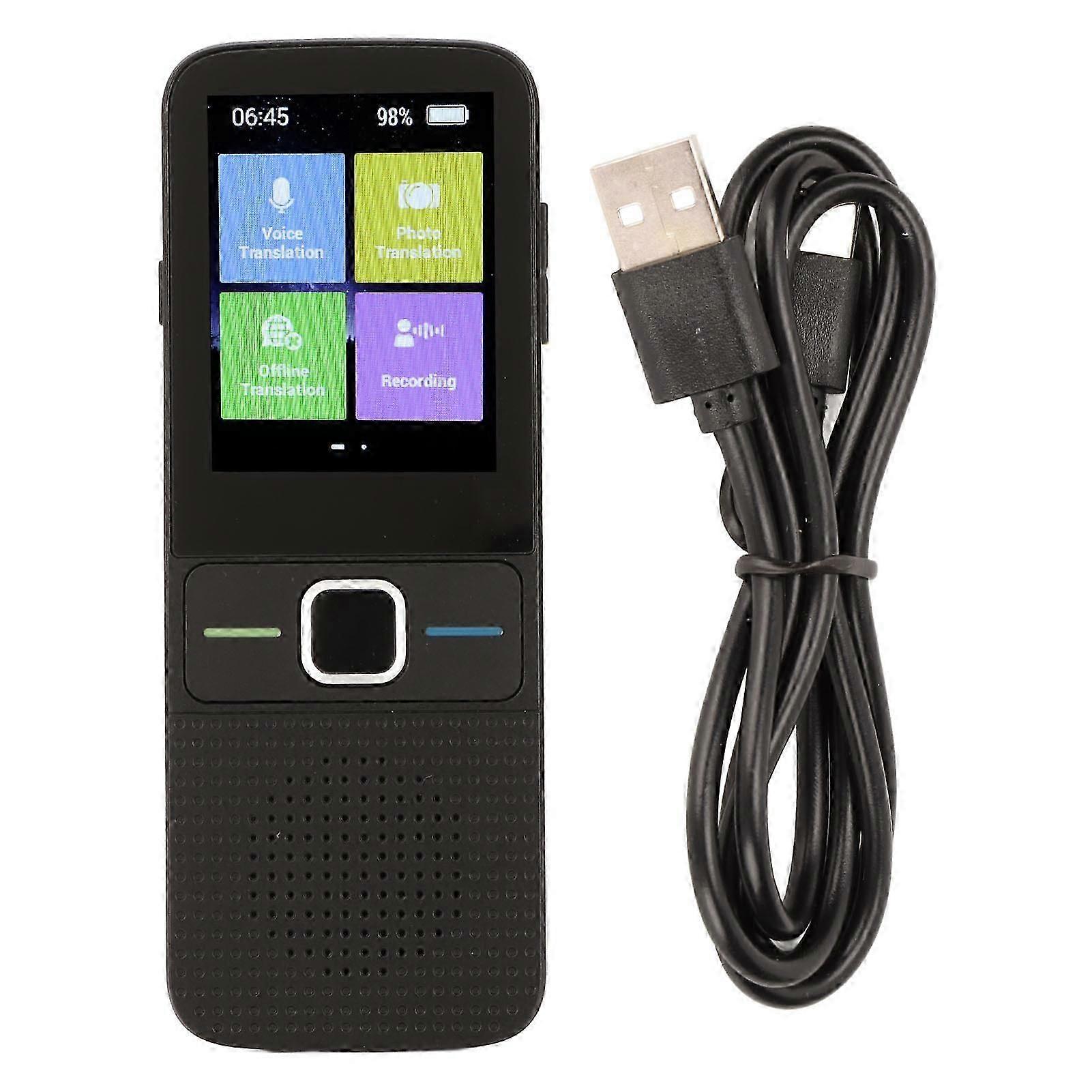 Language Translator Device 137 Online Languages Two Way Voice Interpreter For Traveling Business Black
