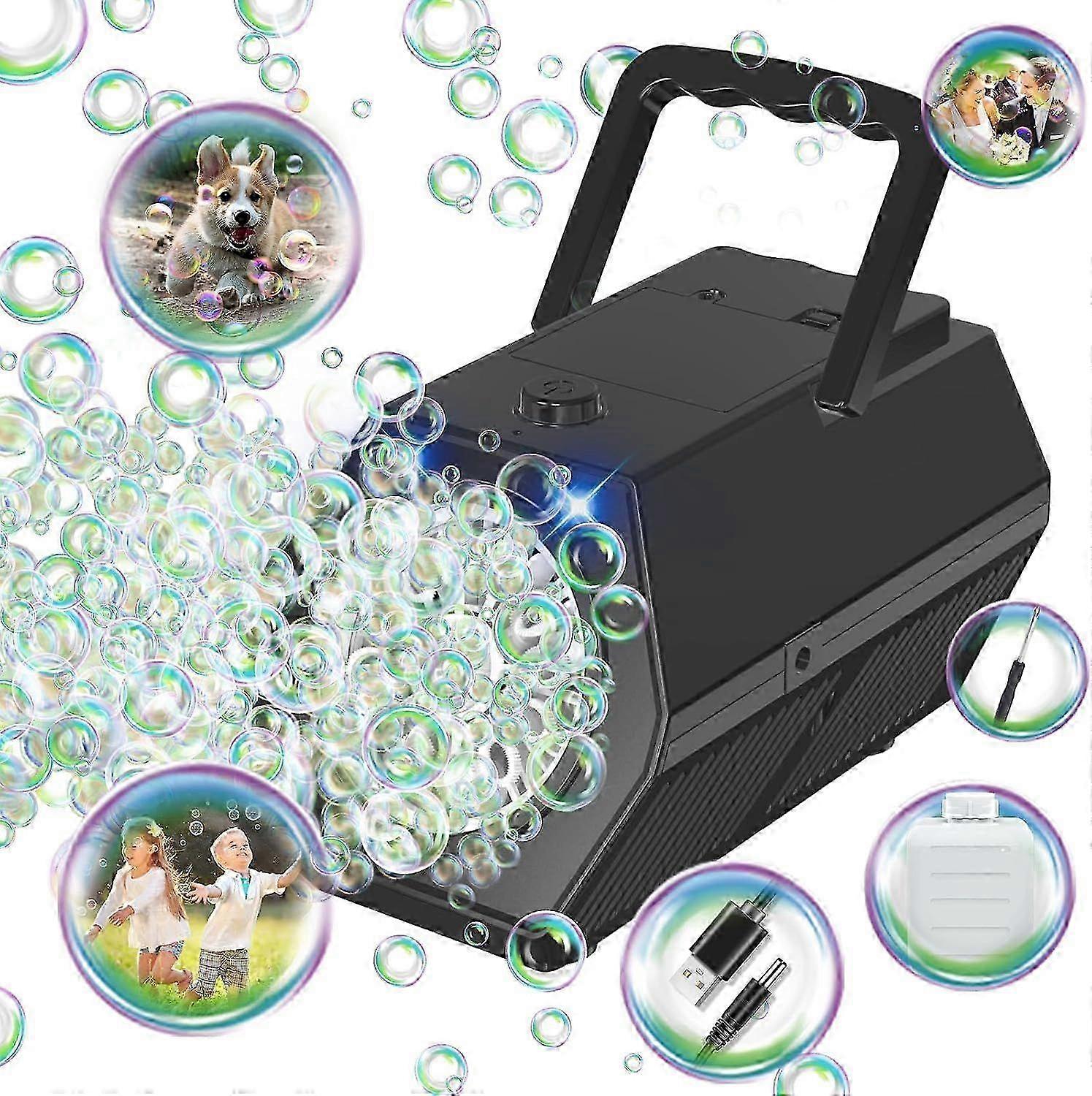 PANACARE Automatic Bubble Machine Portable Bubble Blower with LED Lights /240ml