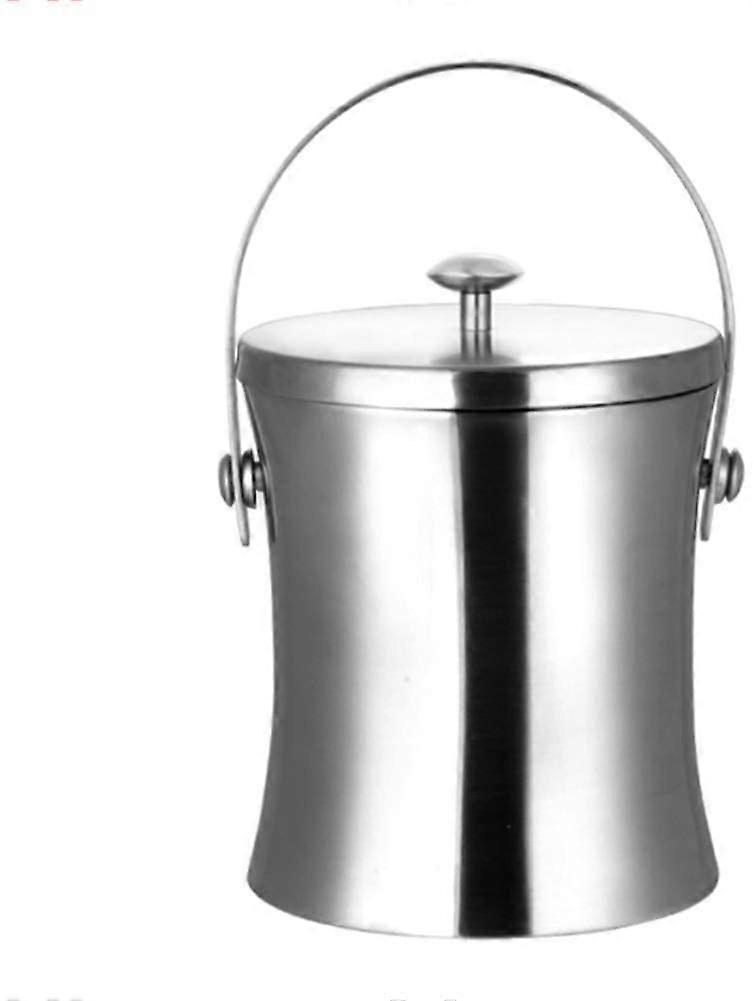 Ice Bucket DoubleWalled Insulated Stainless Steel Beverage Cooler And Wine Chiller With Lid And Handle 2L (1L) Capacity
