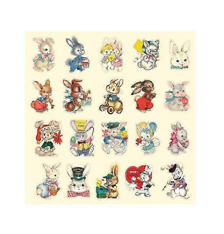 2025 הדגם האחרון מדבקות ארנב חמוד בעלי חיים פארק שעשועים סדרה וינטג'