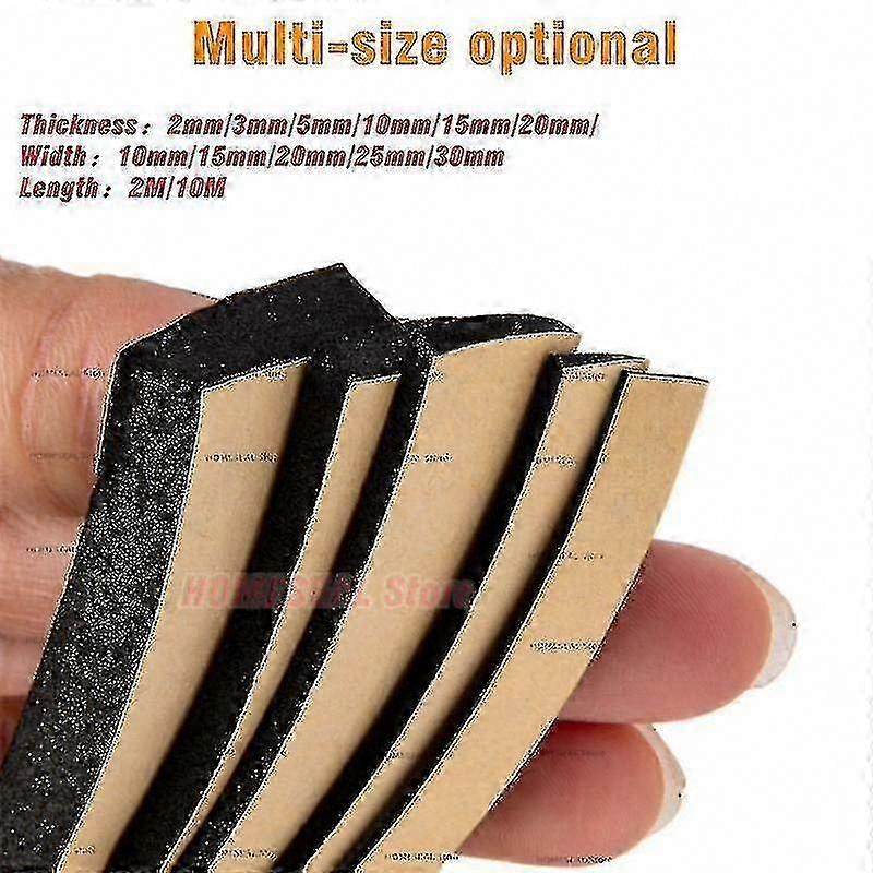 EPDM Foam Sponge Seal Strip with Strong Adhesive, Soundproof, Anti-Collision, Black Rubber Gasket for Doors and Windows