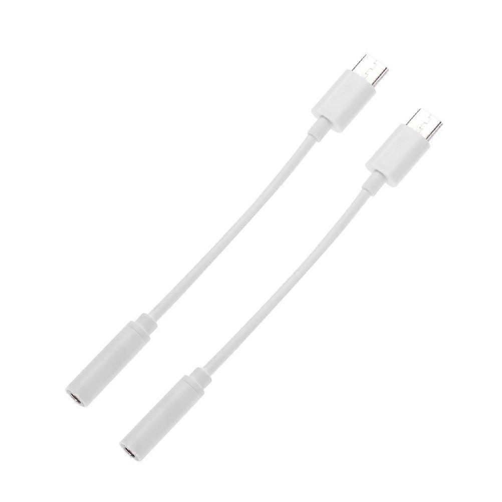 Type-C to 3.5mm Audio Converter Cable for Phone Use 2Pcs White Material