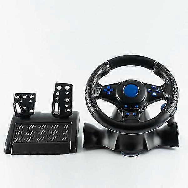 Game Steering Wheel Controller Compatible with PS2/PS3/PC Dual Motor Vibration with Pedals
