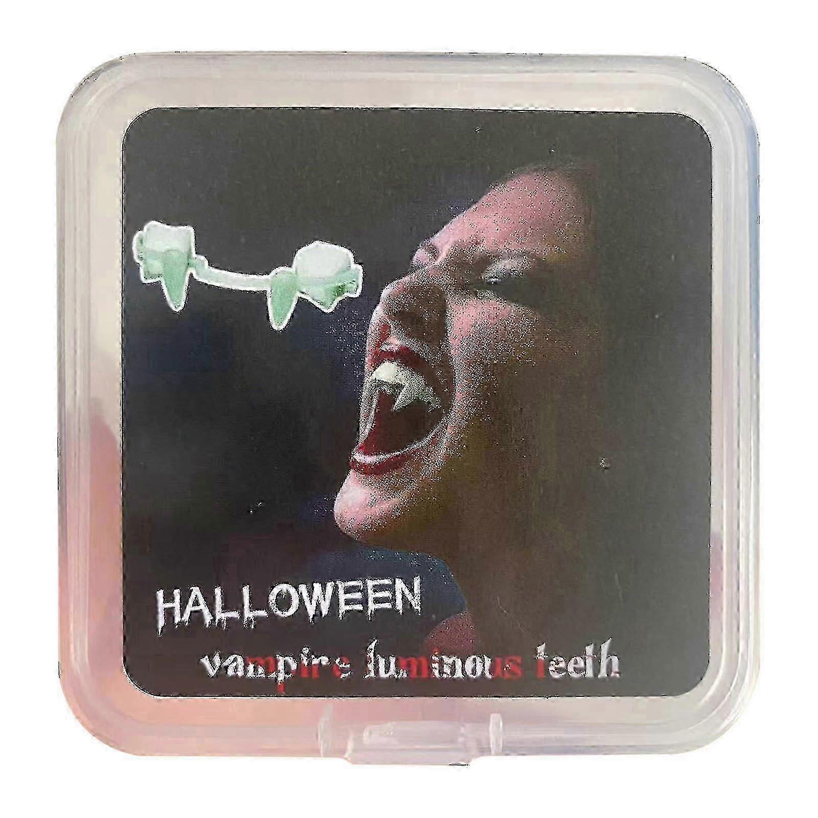 Glow In The Dark Vampire Fangs Halloween Retractable Vampire Glowing Teeth