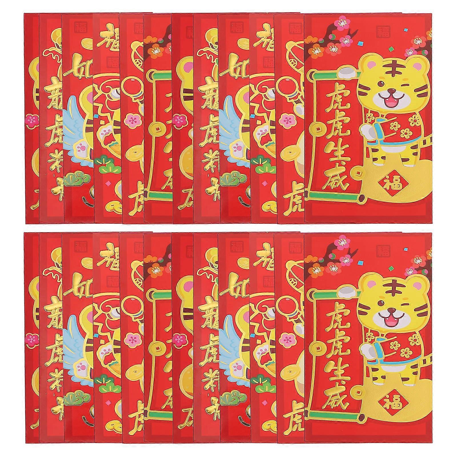 Cartoon Tiger New Year Red Packets for Storing 36Pcs Festival Money Envelopes