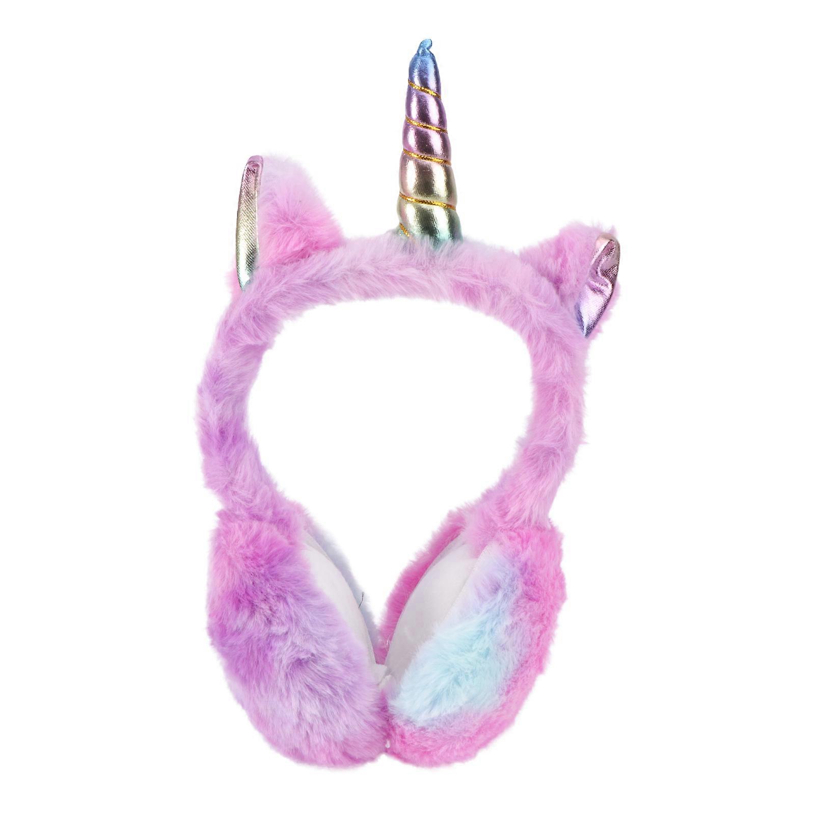 Plush Ear Warmers Unicorn Earmuff for Ear Warming 1Pcs Violet Color