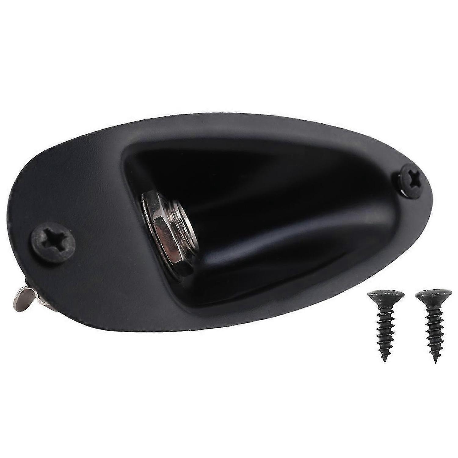 Black Boat Style 1/4inch Guitar Pickup Output Input Jack Plug Socket For Fd Strat Guitar