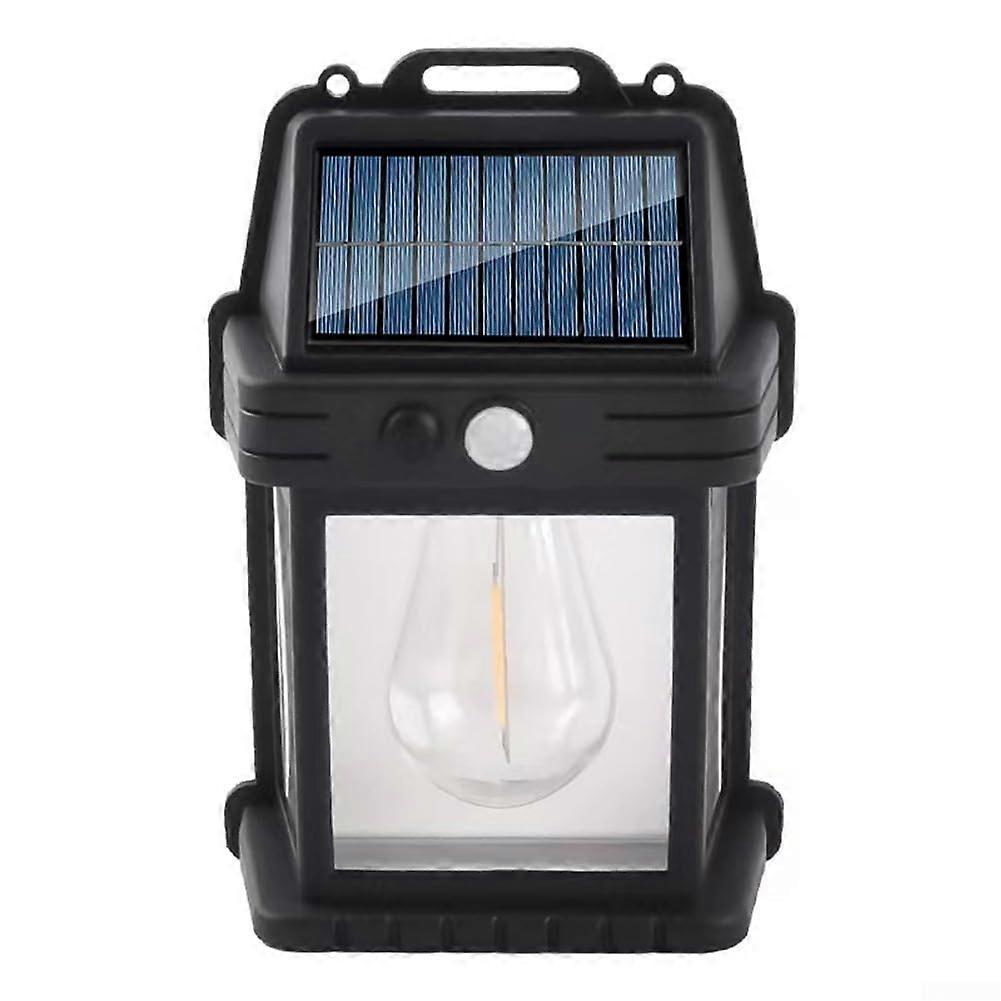 Waterproof Solar Light With Wireless Motion Sensor DuskToDawn Function Black Outdoor Wall Light