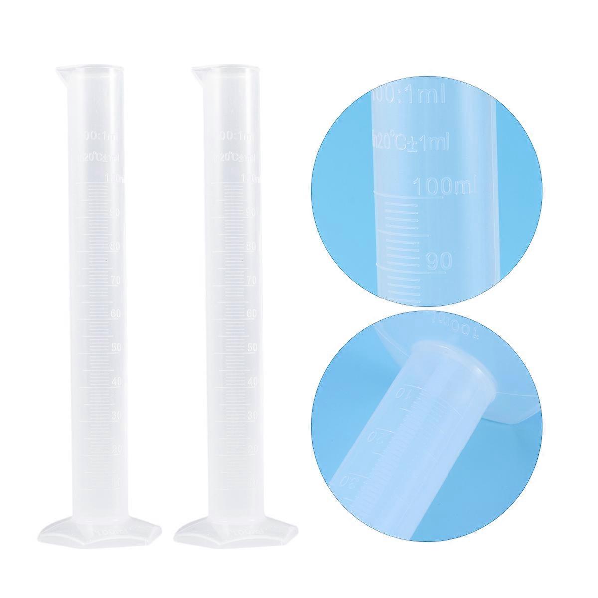 Measuring Cylinder Plastic Graduated Cylinder with Hydrometer 2Pcs for Lab Use