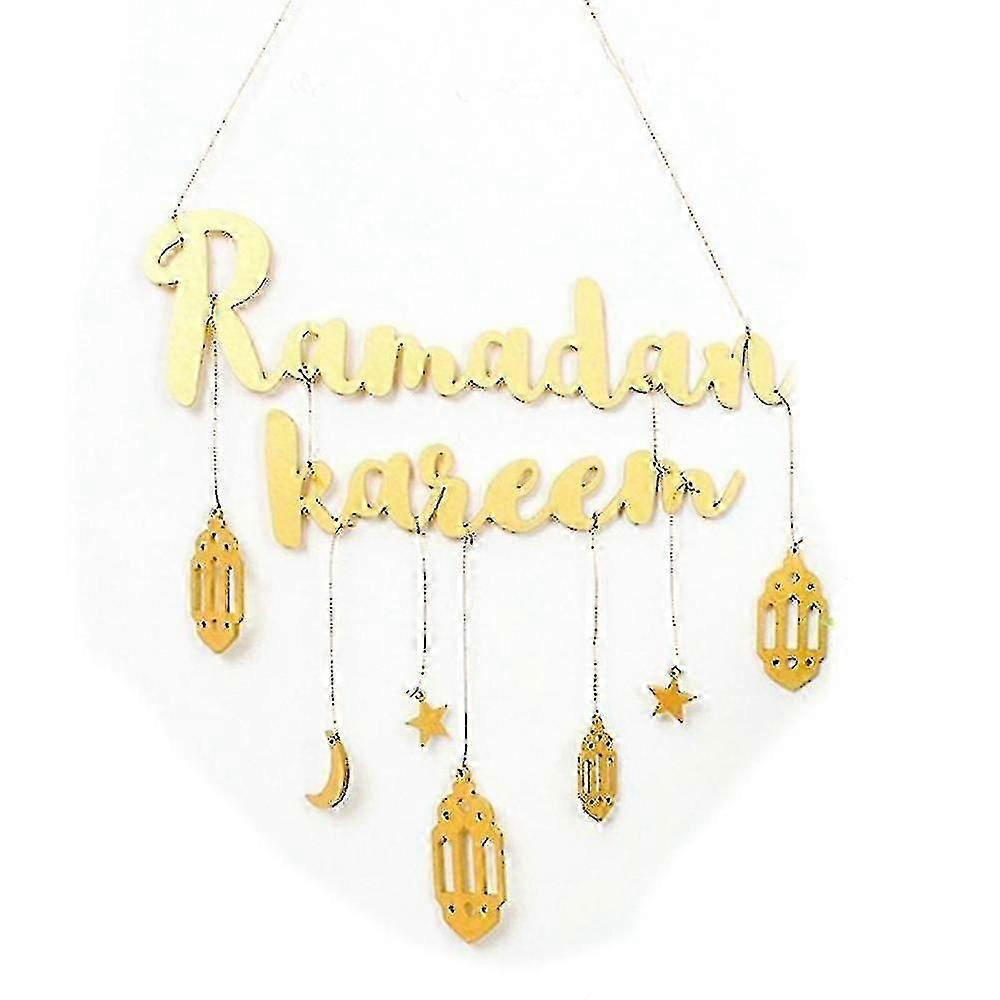 Muslim Gold Banner Ramadan Kareem Letters Wall Hanging Ramadan Decorations Home Wall Ornament Festi