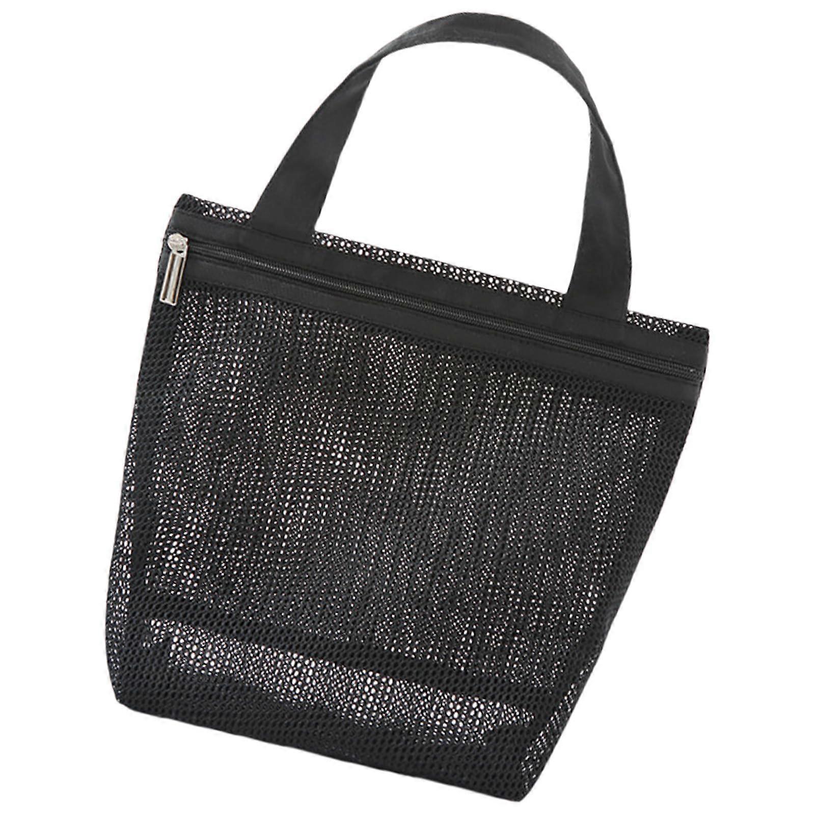 Diaper Bag Soft Mesh Handbag HollowOut Storage Organizer Solid Color Black Multifunction Travel Bag