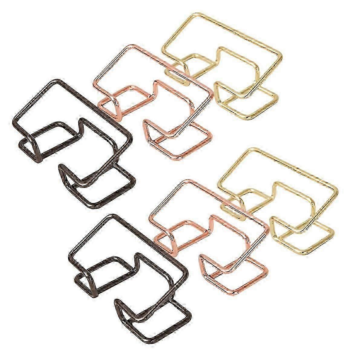 6PCS Business Card Holder  suitable for Desk, Small Metal Business Card Holder Stand  suitable for Office Desktop  suitable for W