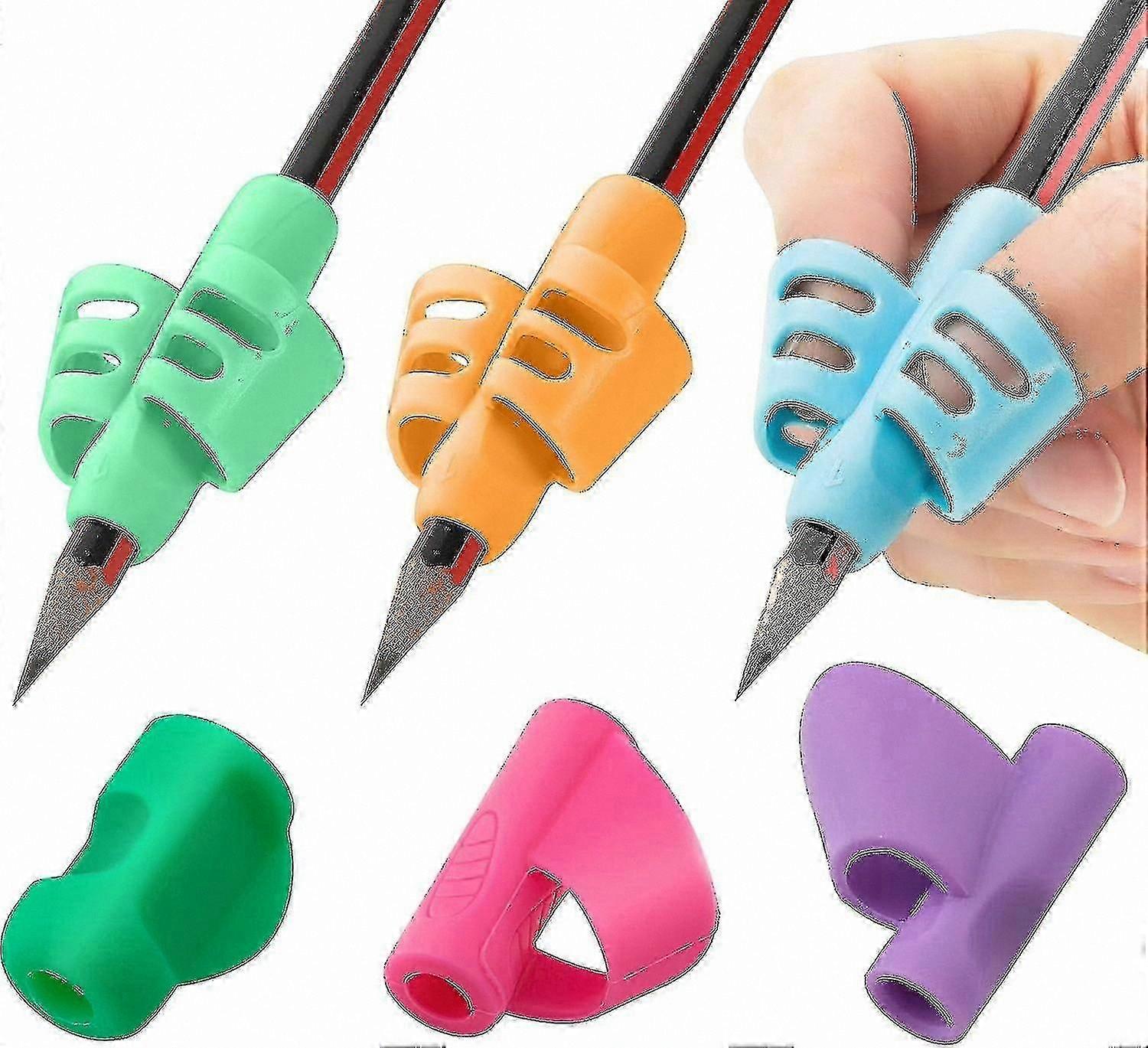 Paquet de 6 poignées de crayon pour enfants Aides à l’écriture idéale pour l’enseignement à domicile et les outils d’aide à l’écriture préscolaire