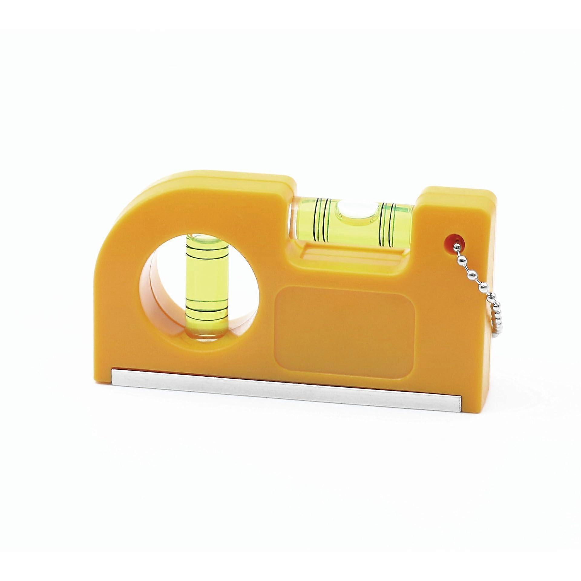 Magnetic Pocket Level Horizontal And Vertical Vial, Yellow Plastic Casing, Compact Handheld With Rare Magnetic Base