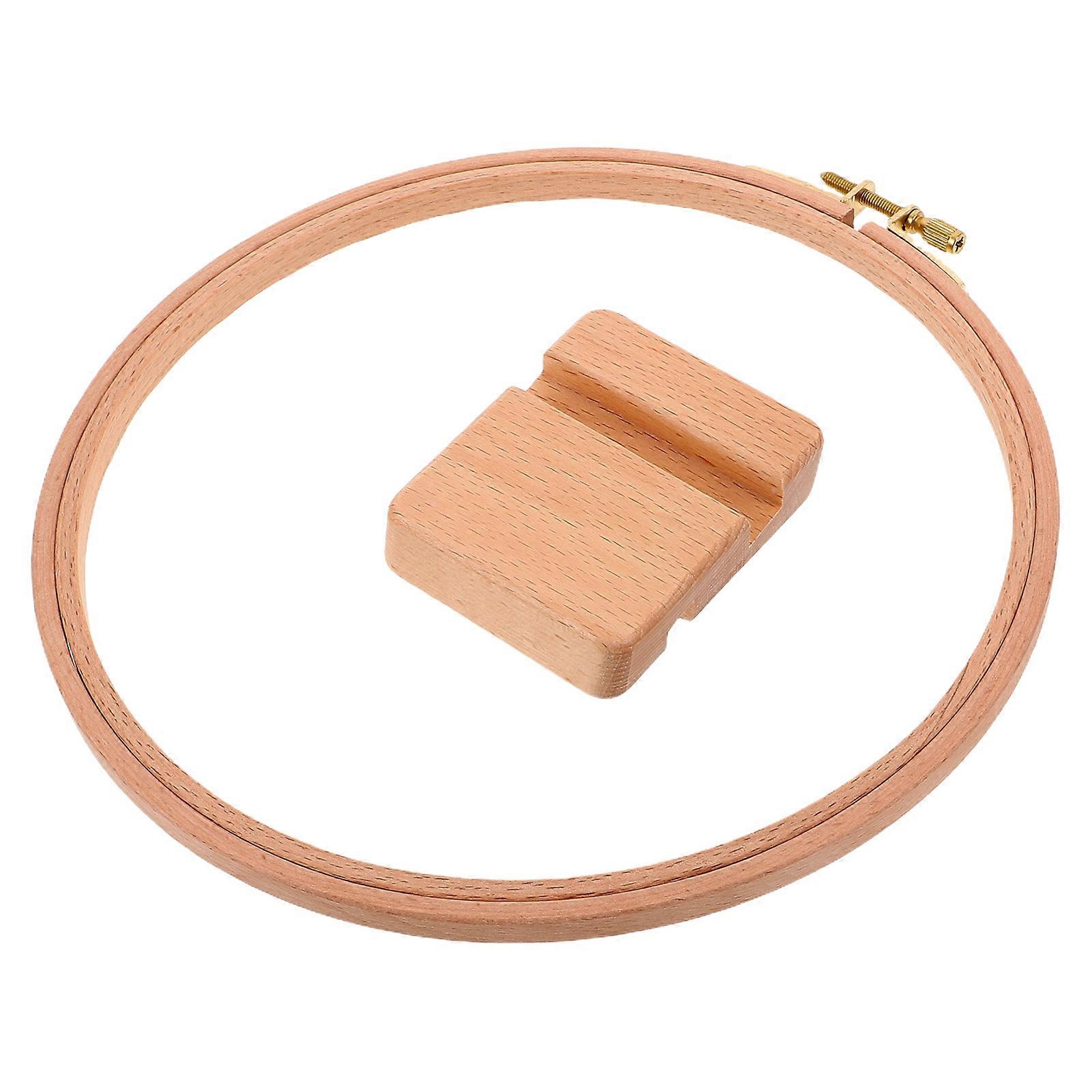 Wooden Embroidery Hoop for DIY Craft 4Sets Adjustable Frame Stand