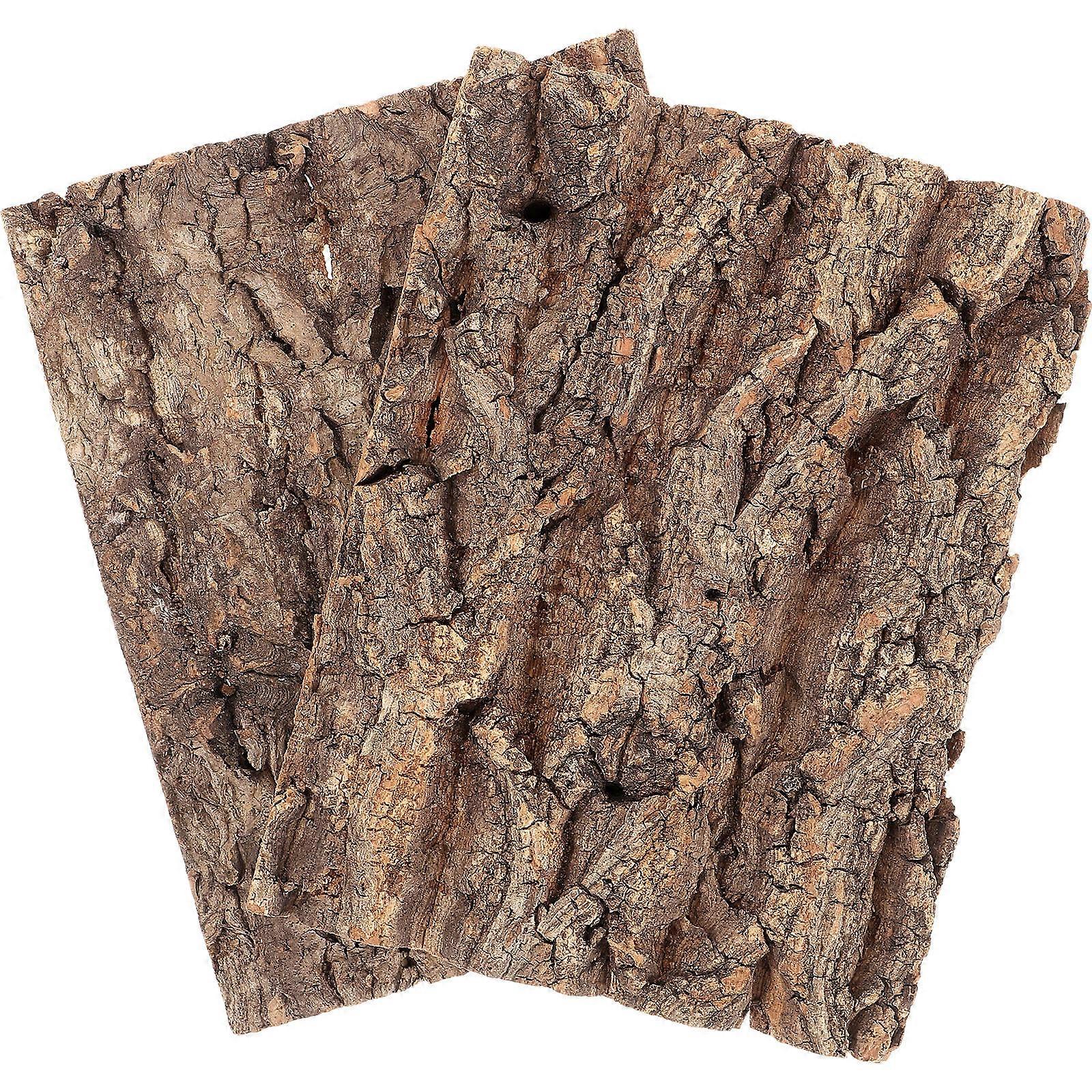 Reptile Hide Tree Bark Ornament for Terrarium 4Pcs Natural Climbing Bark
