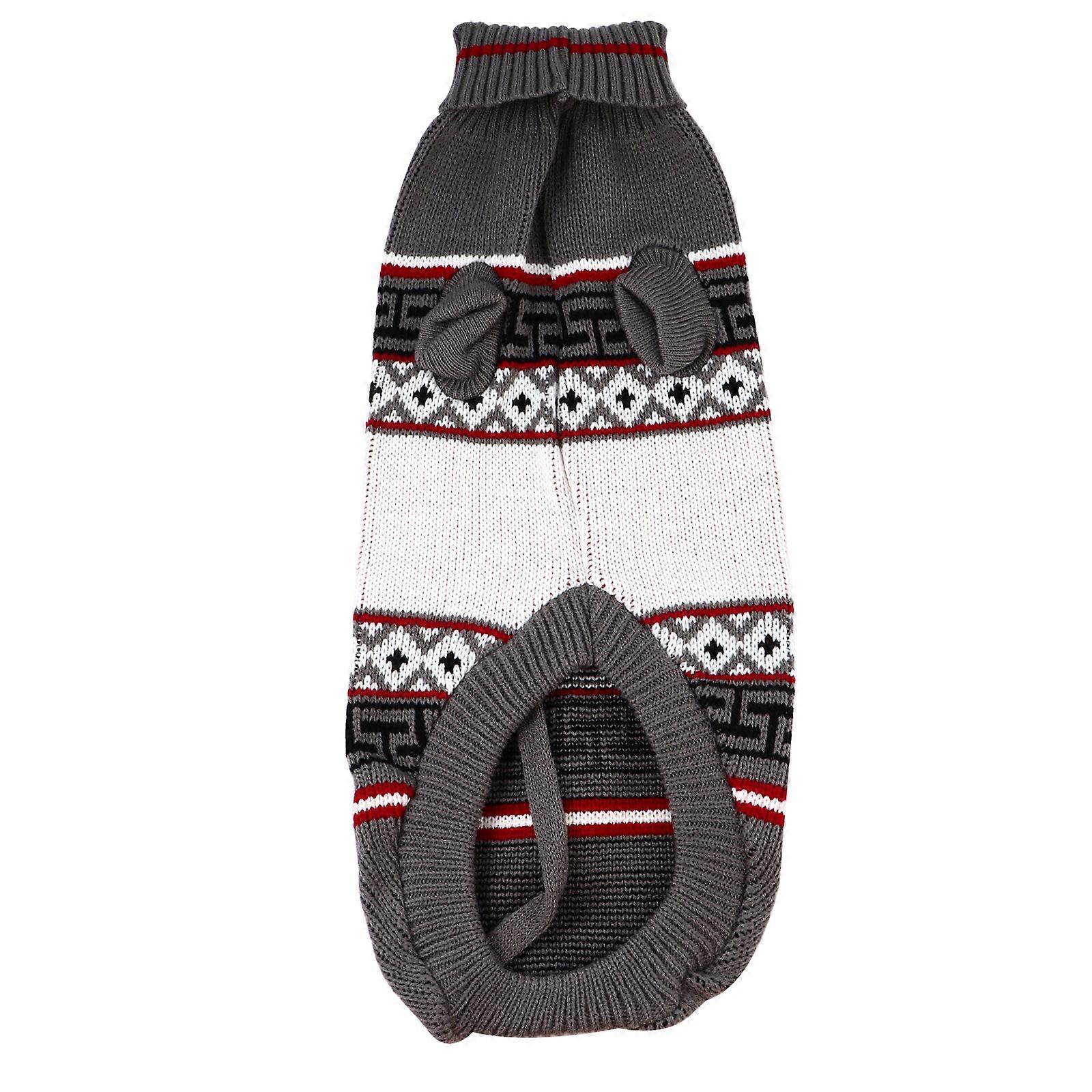 Pet Clothes Dog Party Costume with Leaf Pattern Grey