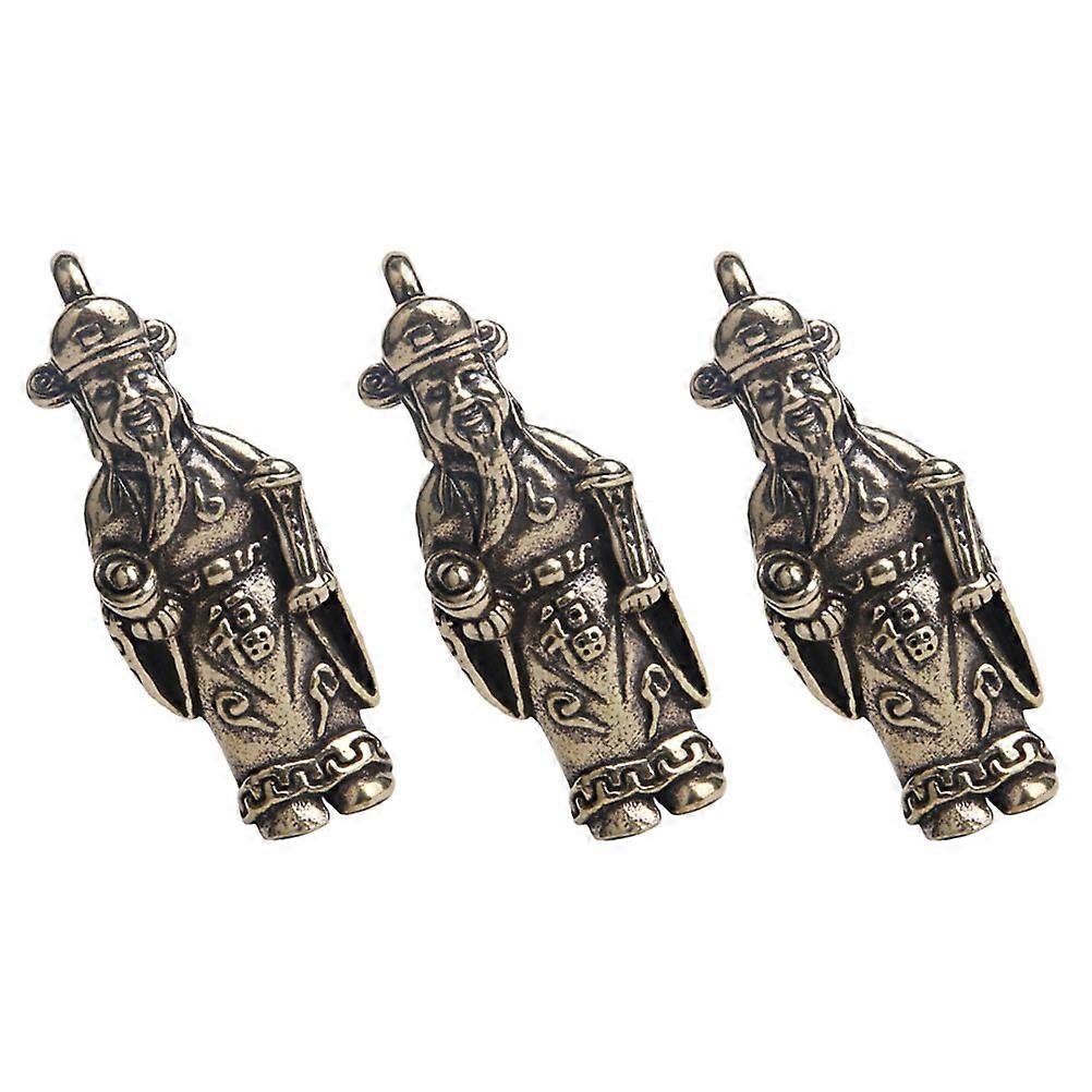 Creative DIY Brass Pendants For DIY Projects Retro Style Keychain Pendant 4.50X2.00X1.30CM Craftsmanship 3Pcs