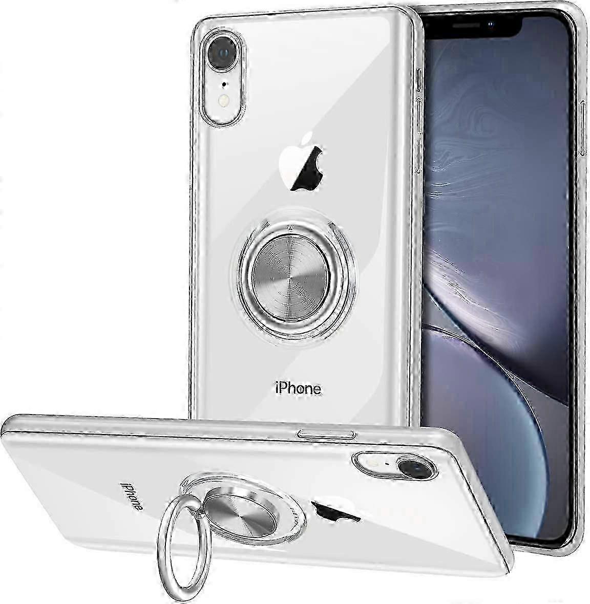 Phone Case Silicone Slim Case with Ring Finger Stand for iPhone Series