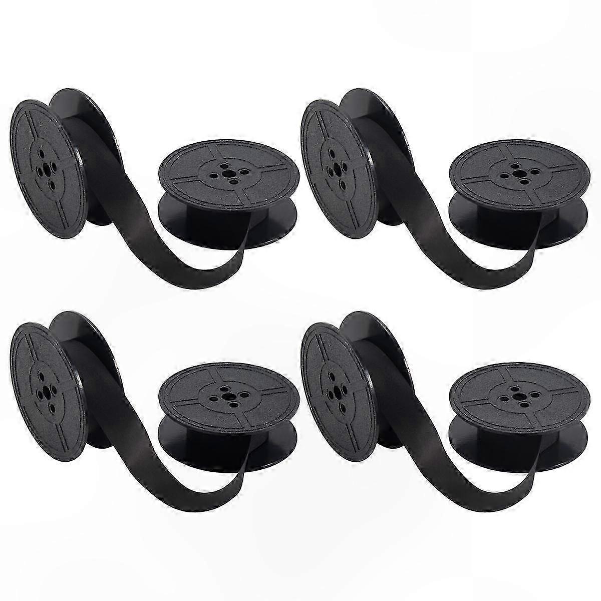 Black Twin Spool Typewriter Ribbon Replacement Pack, 4-Pack Ink Refill for Various Typewriter Models