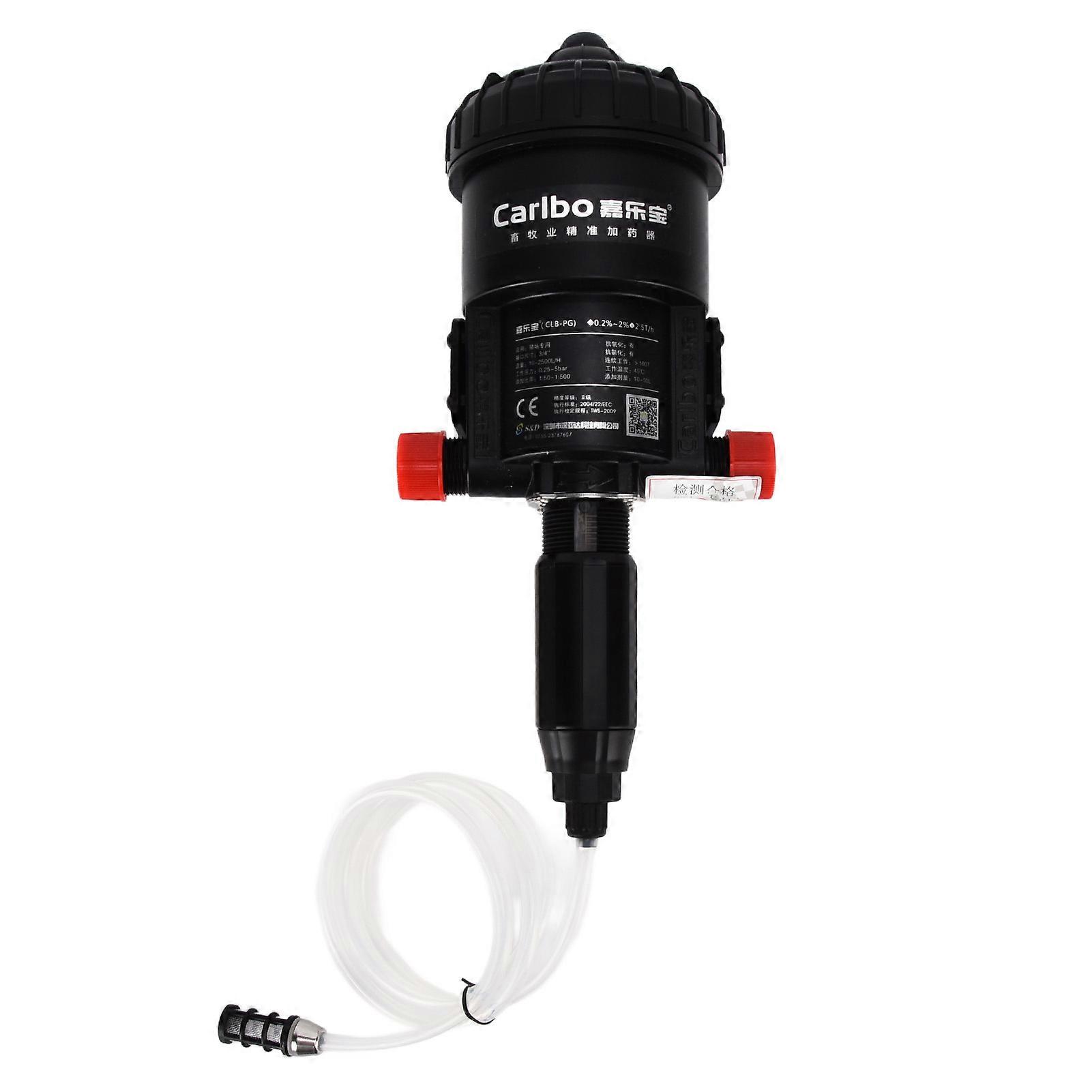 G3/4 External Thread Fertilizer Injector 0.2-2% Dosing Pump 38cm Black