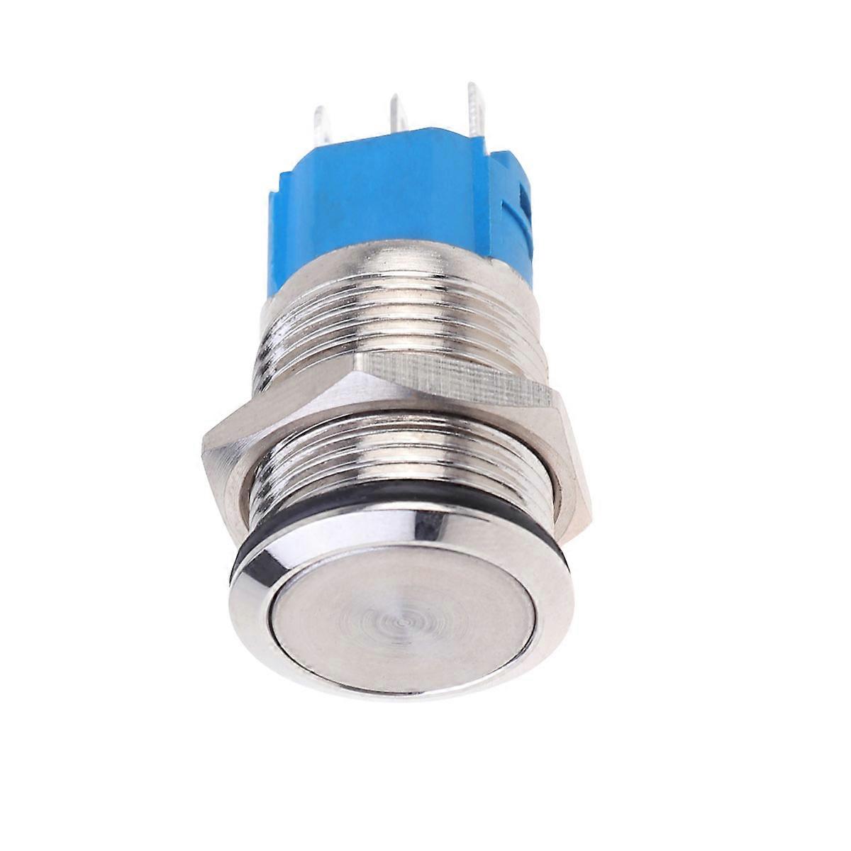 Waterproof Self Lock Push Button Metal Switch for Industrial Circuits 2Pcs