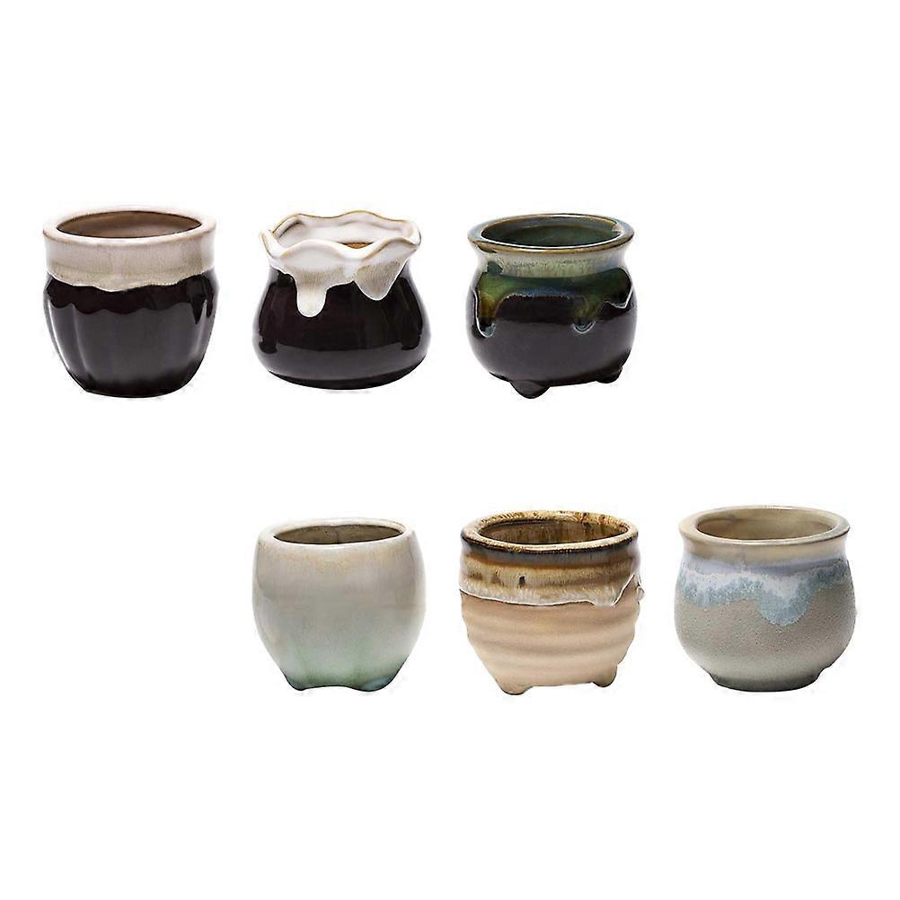 Succulent Flowerpot Ceramic Pot for Home Decor 12Pcs Assorted Colors