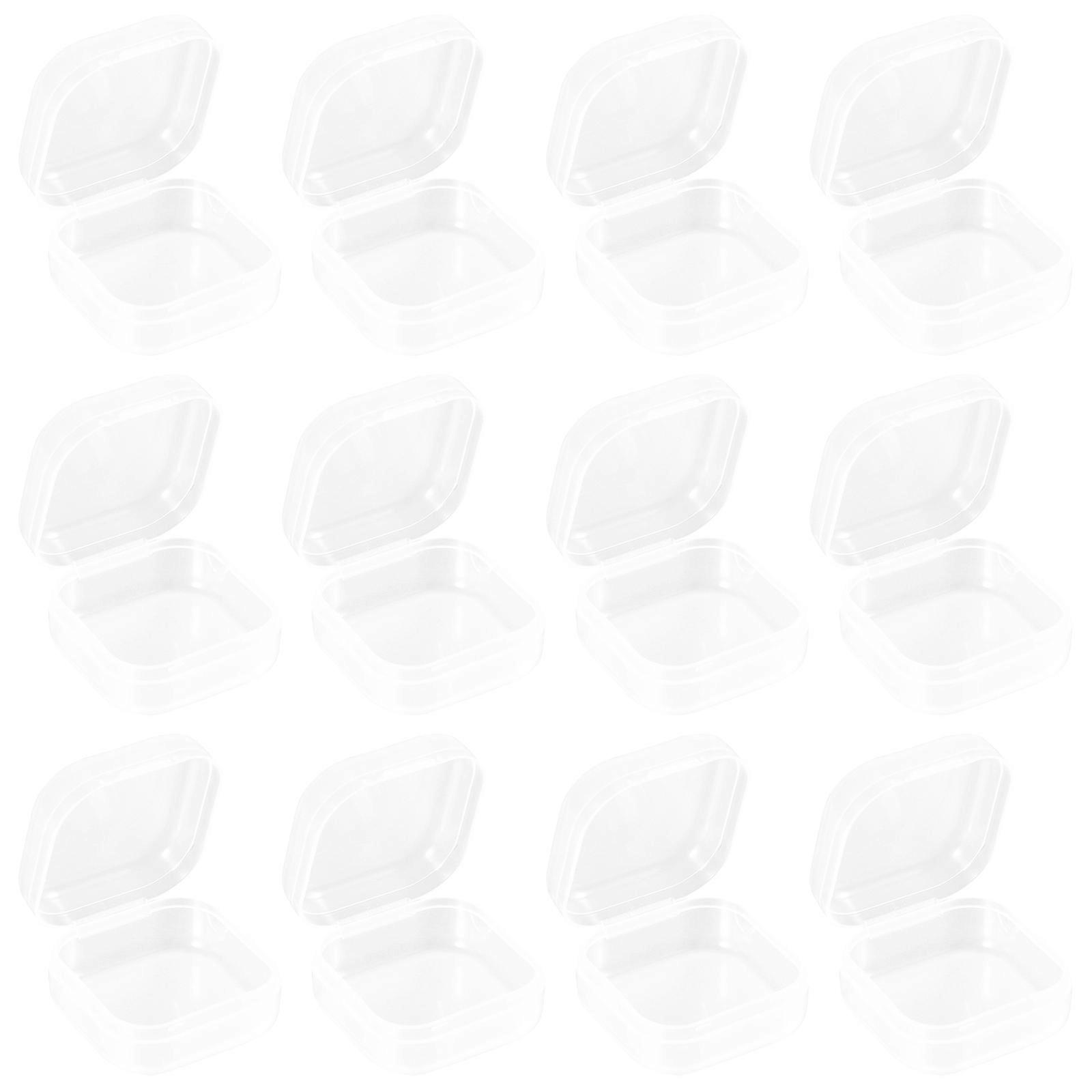 Lidded Storage Box Mini Clear Plastic Cases for Small Item Storage 36Pcs