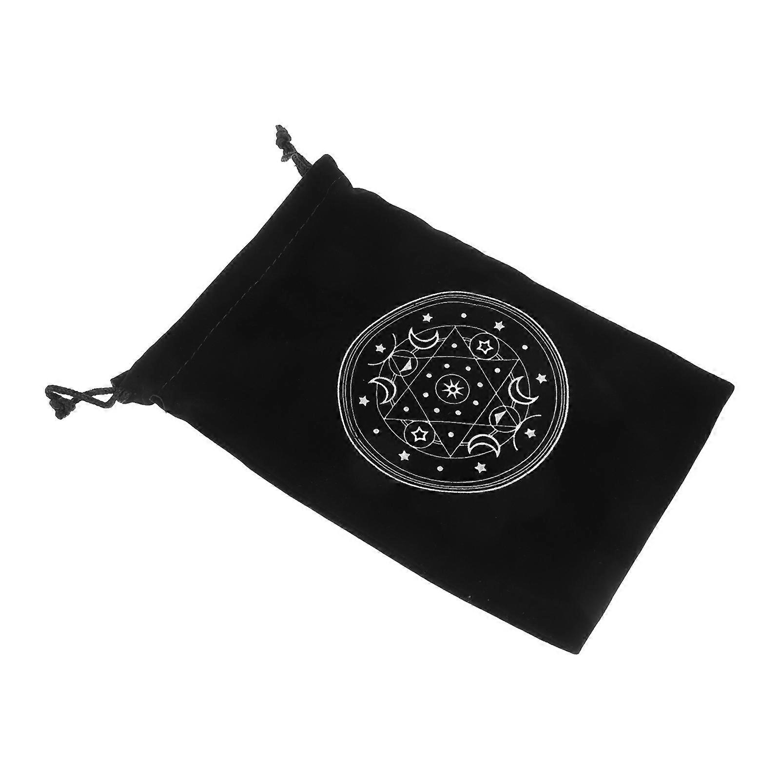 Tarot Card Storage Bag Drawstring Bag for Tarot Cards 2Pcs Black