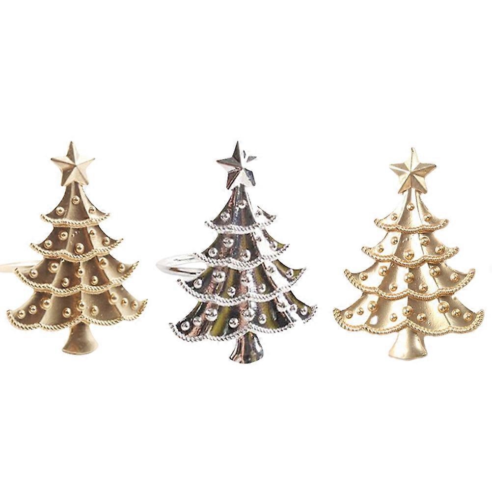 Table Napkin Ring Christmas Tree Design for Festive Decor 6Pcs