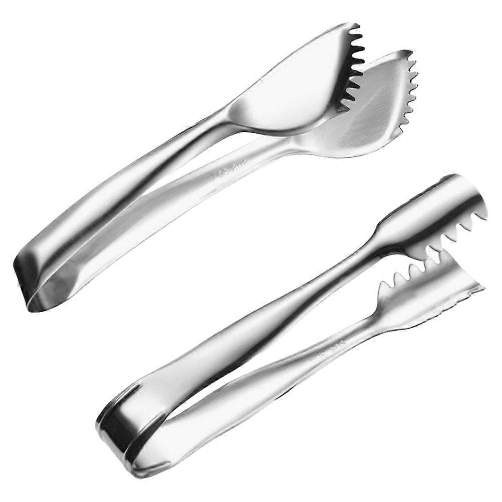 Compact Design Ice Tongs Household Dessert Tong Tool 15.80X2.70X2.00cm for Gripping Ice Cubes 2Pcs