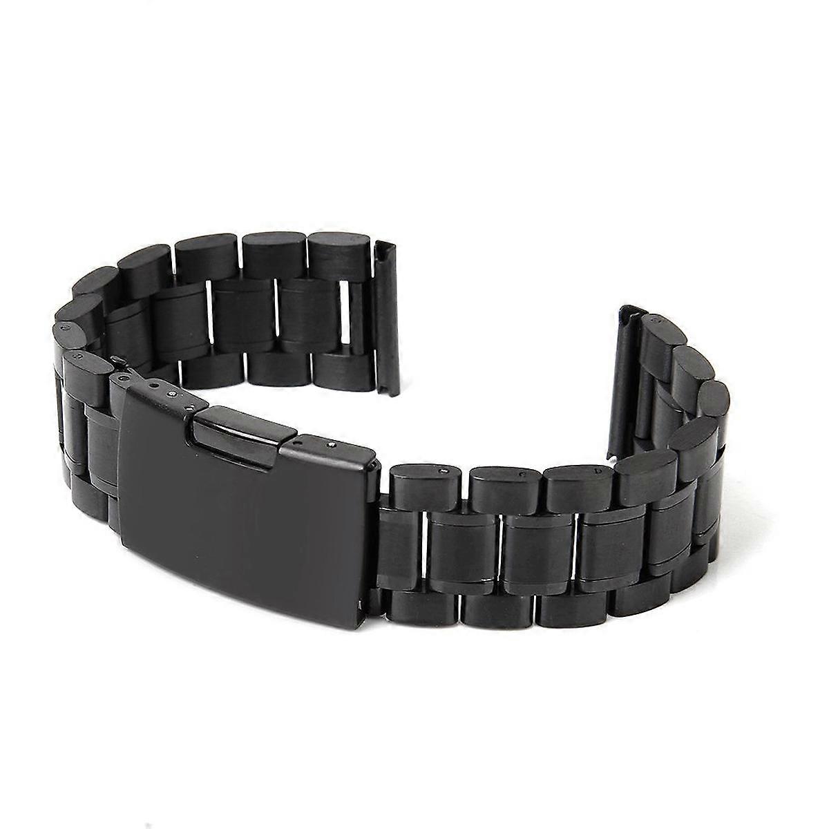 Durable Stainless Steel Watch Band 18mm Designed For Daily Use In Black With Straight End Shape And Quick Release Clasp 2Pcs
