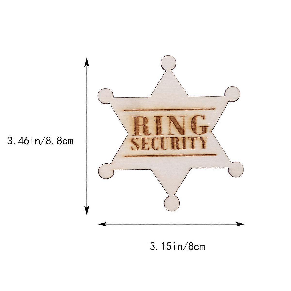 Wooden Badge Ring Wedding Breastpin for Rustic Security Brooch