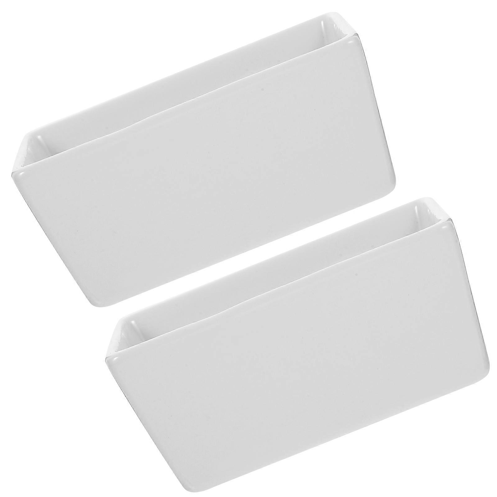 8Pcs White Ceramic Sugar Bowl for Storage Rectangular Jar for Coffee